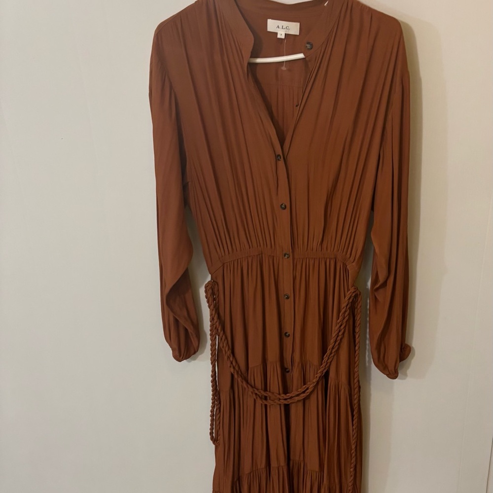 A.L.C. Women's Long Sleeve Brown Dress
